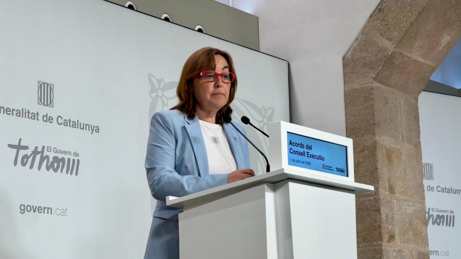 La consellera de Territorio, Vivienda y Transición Ecológica y portavoz de la Generalitat, Sílvia Paneque, en una rueda de prensa EUROPA PRESS 01/07/2025