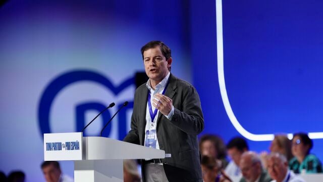 Mañueco durante su intervención en el 21 Congreso Nacional del PP