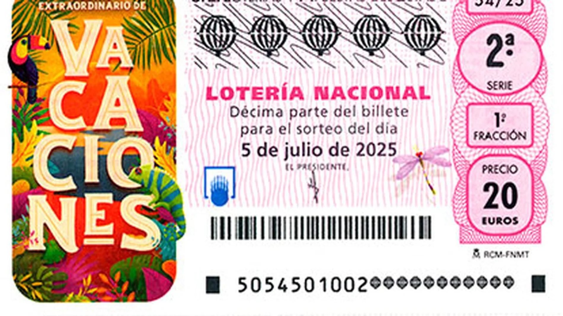 Sorteo Extraordinario de Vavaciones de hoy, sábado 5 de julio de 2025.