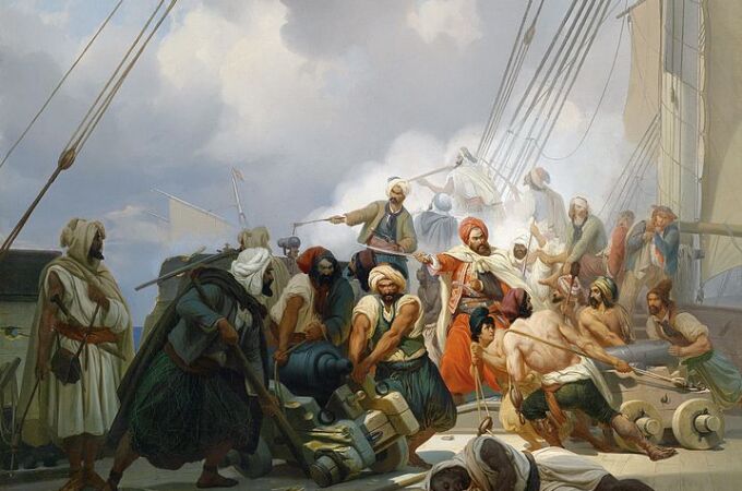«Corsarios argelinos en acción...» (1844), de Niels Simonsen