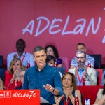 Pedro Sánchez interviene en el Comité Federal del PSOE de este pasado sábado.
