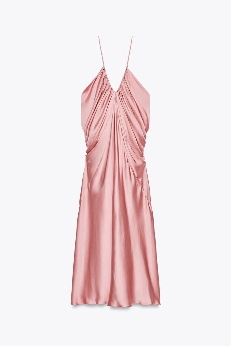 Vestido satinado volumen zw collection.