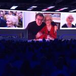Momento del visionado del vídeo en el XXI Congreso Nacional del PP.
