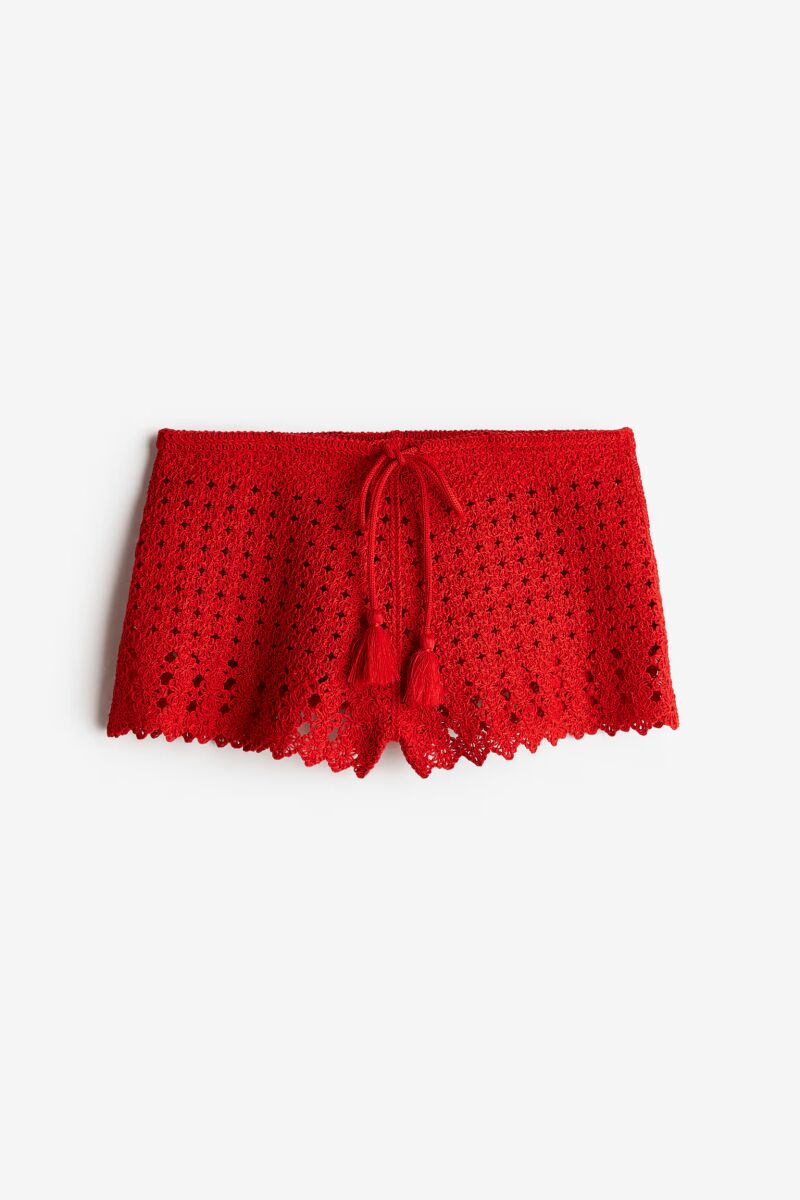 Minishorts efecto crochet.