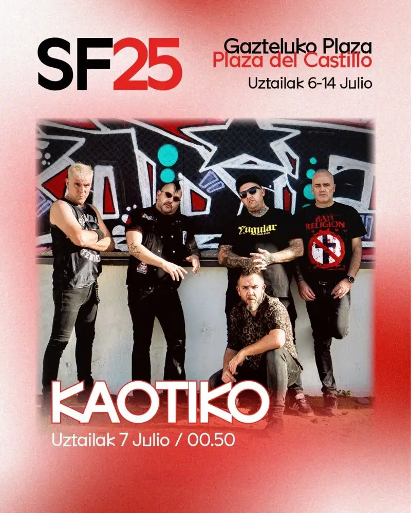 San Fermín.- Kaotiko repasará sus 25 años de punk rock euskadun en su concierto de este lunes en la Plaza del Castillo