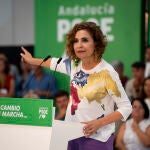 María Jesús Montero, en un acto en Jerez.