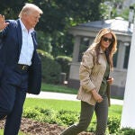 Melania Trump con Donald Trump en Texas.