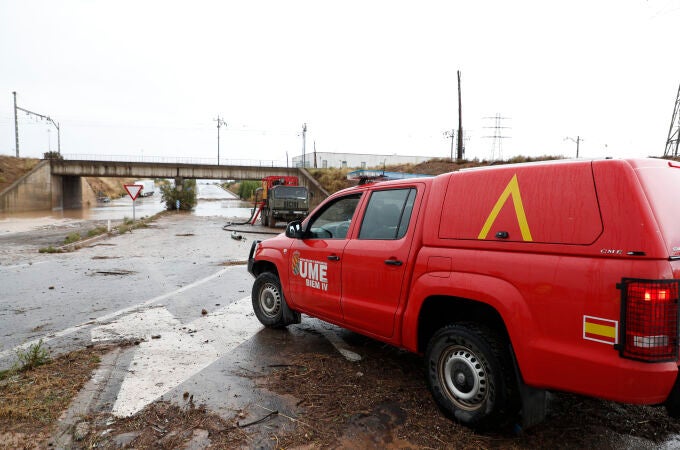 La UME comienza a trabajar en Grisén y otras poblaciones de Zaragoza con daños por la dana
