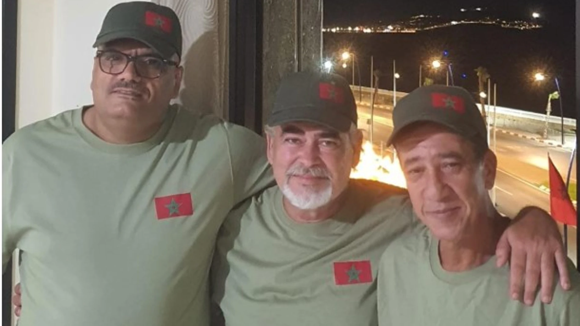 Dirigentes del Comité, esta tarde en Castillejos. De izquierda a derecha, Said Chramti, Yahya Yahya y Rachid Hsaine