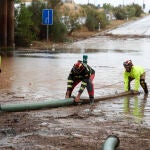 La UME comienza a trabajar en Grisén y otras poblaciones de Zaragoza con daños por la dana
