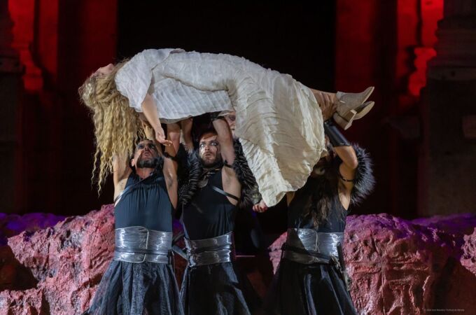 Imagen del Teatro Romano de Mérida en 2024, cuando la 'Ifigenia" de Zarco se presentó por primera vez al público 