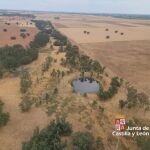 Masa de agua próxima a Villar de Mazarife (León) donde fue encontrado el cadáver