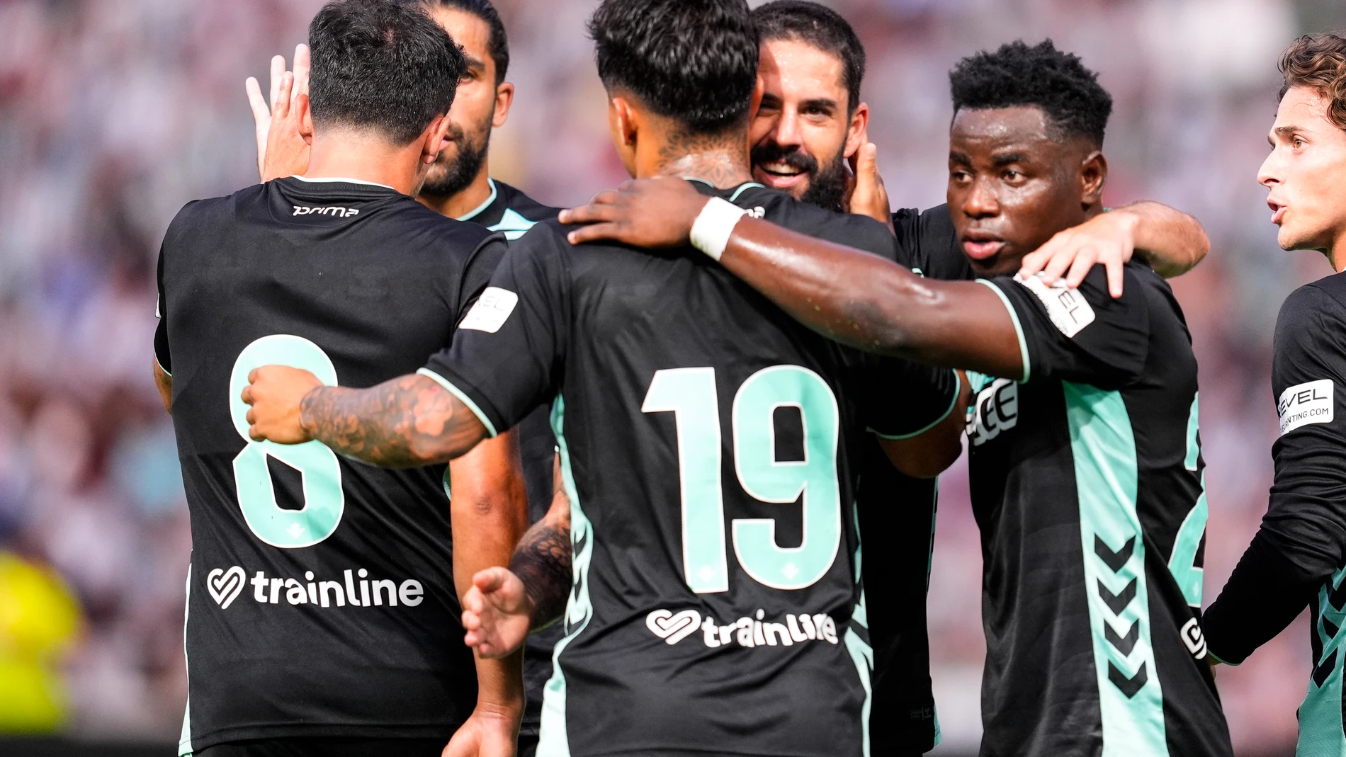 Cucho Hernandez of Real Betis celebrates a goal during a Pre-Season friendly football match played between Cordoba CF and Real Betis at Bahrain Victorious Nuevo Arcangel stadium on July 25, 2025 in Cordoba, Spain AFP7 25/07/2025 ONLY FOR USE IN SPAIN