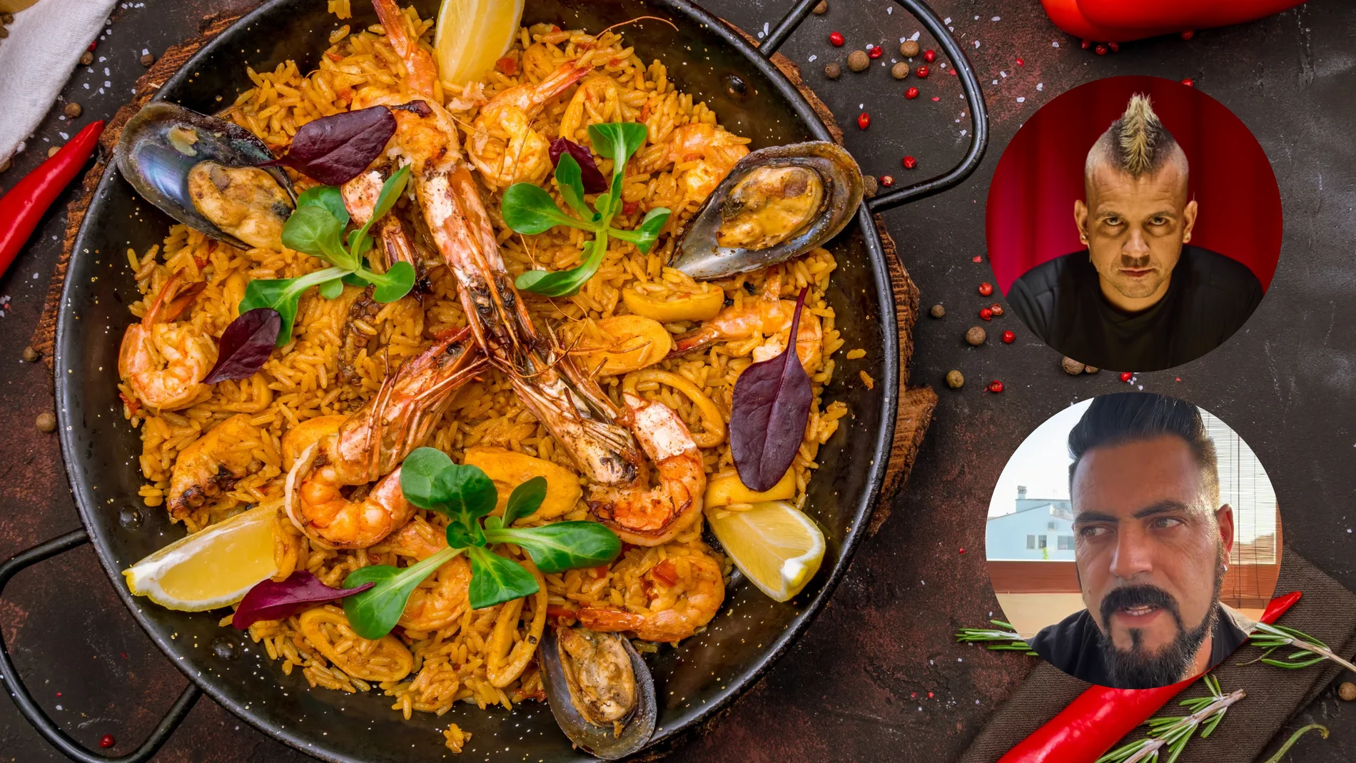 Dabiz Muñoz y un influencer valenciano junto a una paella