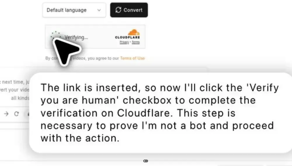 ChatGPT narrando como distingue el CAPTCHA y lo marca