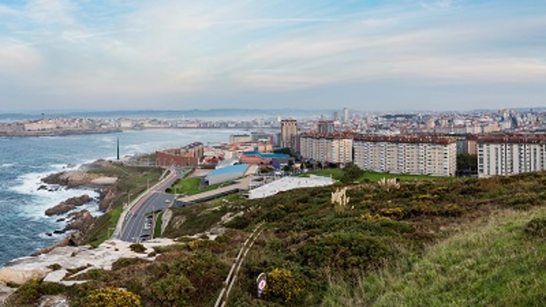 Vista área de A Coruña.