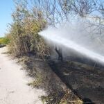 Bomberos sofocan un incendio de huerta en Albudeite