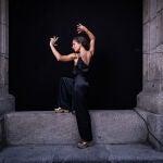 La bailaora madrileña Sara Calero, el 31 de julio en el patio del Instituto San Isidro.