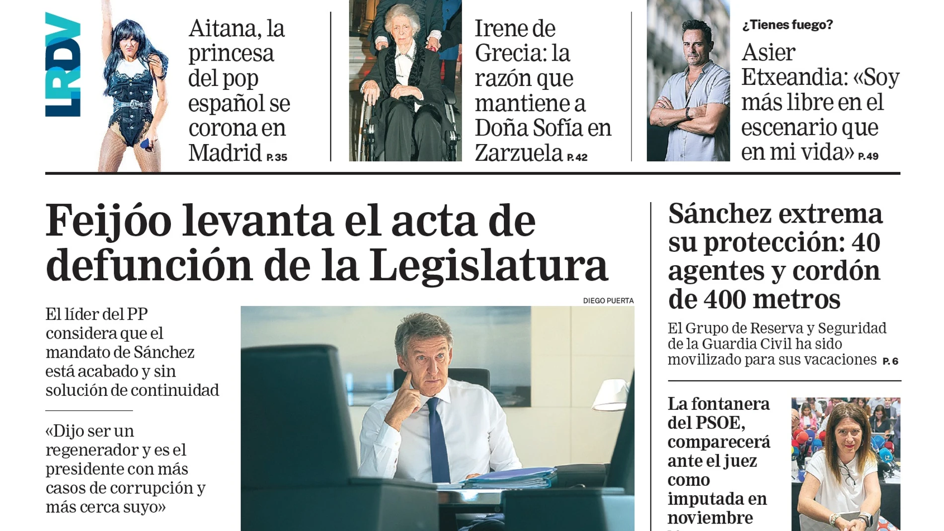 Portada de LA RAZÓN del viernes 1 de agosto de 2025