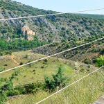 Vista de la ermita de San Saturio desde la pasarela del Parque del Castillo de Soria