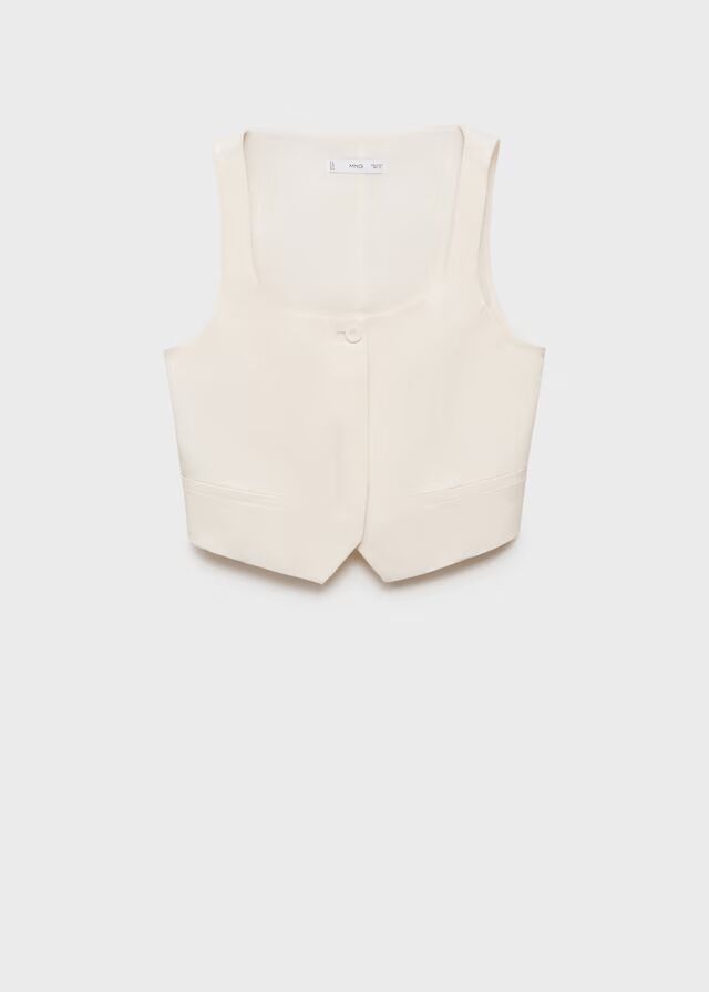Chaleco de traje mezcla lino.
