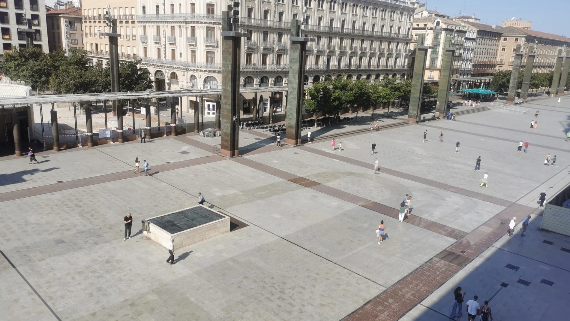 Las cámaras se instalarán en trece puntos de la plaza del Pilar. REMITIDA / HANDOUT por AYUNTAMIENTO Fotografía remitida a medios de comunicación exclusivamente para ilustrar la noticia a la que hace referencia la imagen, y citando la procedencia de la imagen en la firma 04/08/2025