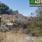 Sucesos.- Arden casi 1.000 m2 de matorral en un conato de incendio forestal en la Rambla de la Carrasquilla (Lorca)