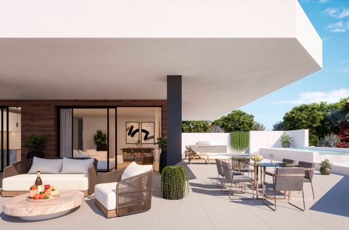 Render de una vivienda tipo bajo