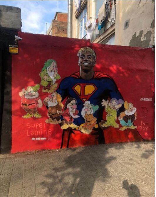 Mural vandalizado de Lamine