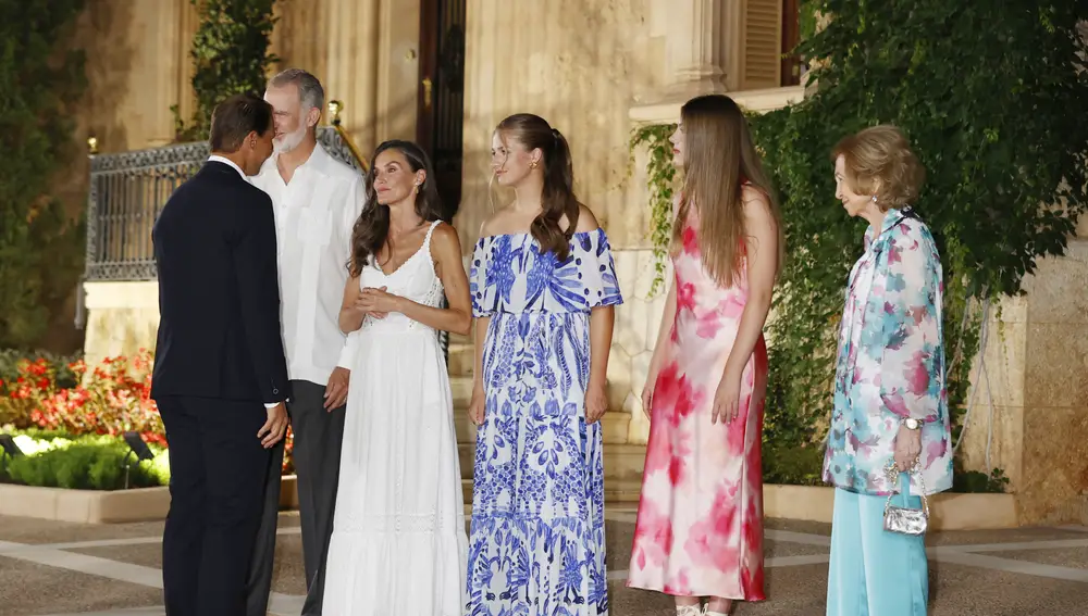 Rafa Nadal, junto a la Familia Real en la recepción en Marivent