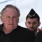 Actor Gerard Depardieu arrives to face trial for the alleged sexual assaults of two women on a film set in 2021,