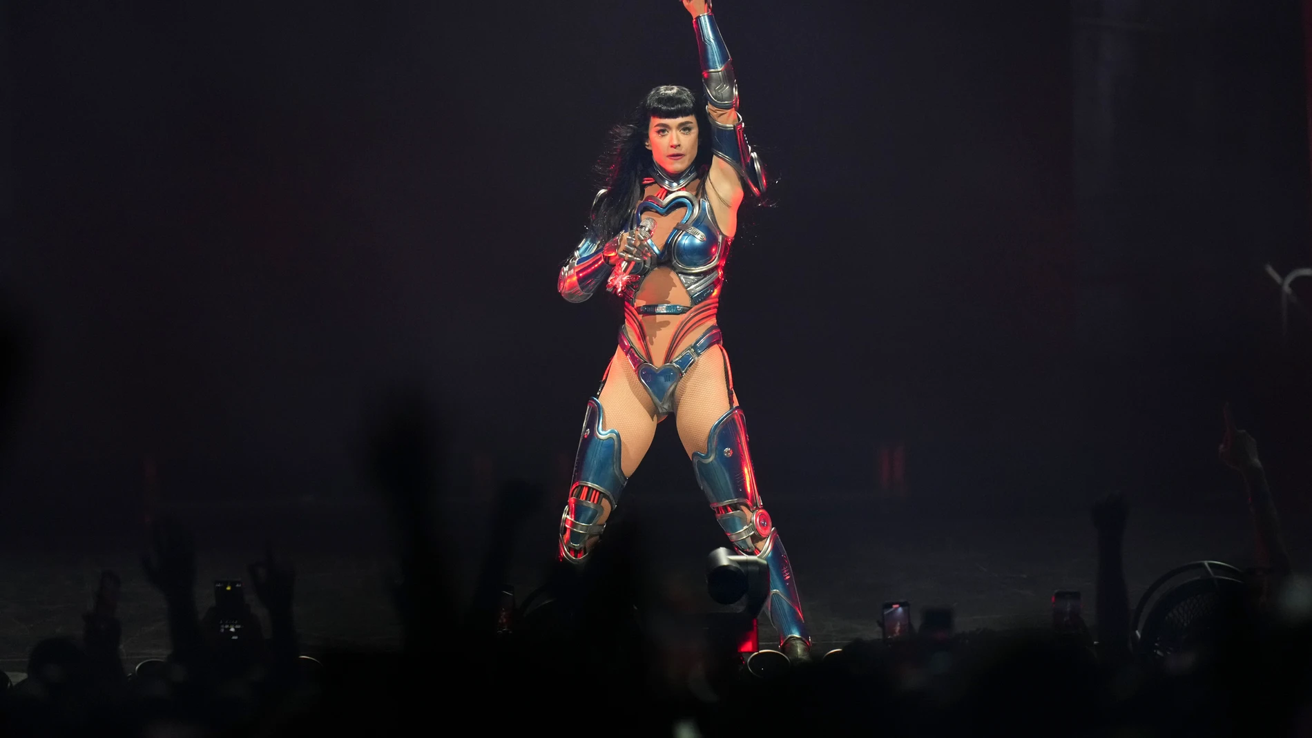 Katy Perry performs during a concert at Scotiabank Arena, Tuesday, Aug. 5, 2025, in Toronto. (Chris Young/The Canadian Press via AP)