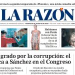 Portada de LA RAZÓN del viernes 8 de agosto de 2025