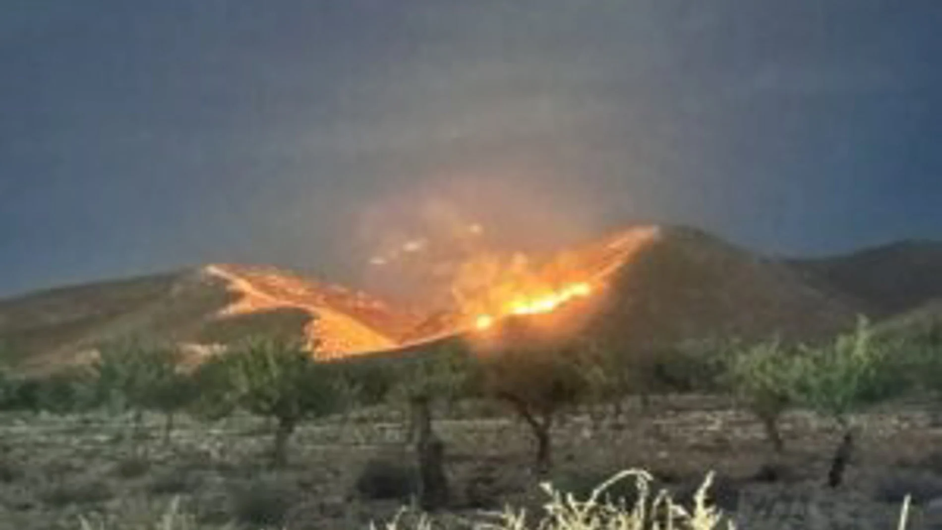 MURCIA.-Sucesos.- Arden más de 1.000 m2 de espartizal bajo en un conato de incendio forestal en Jumilla