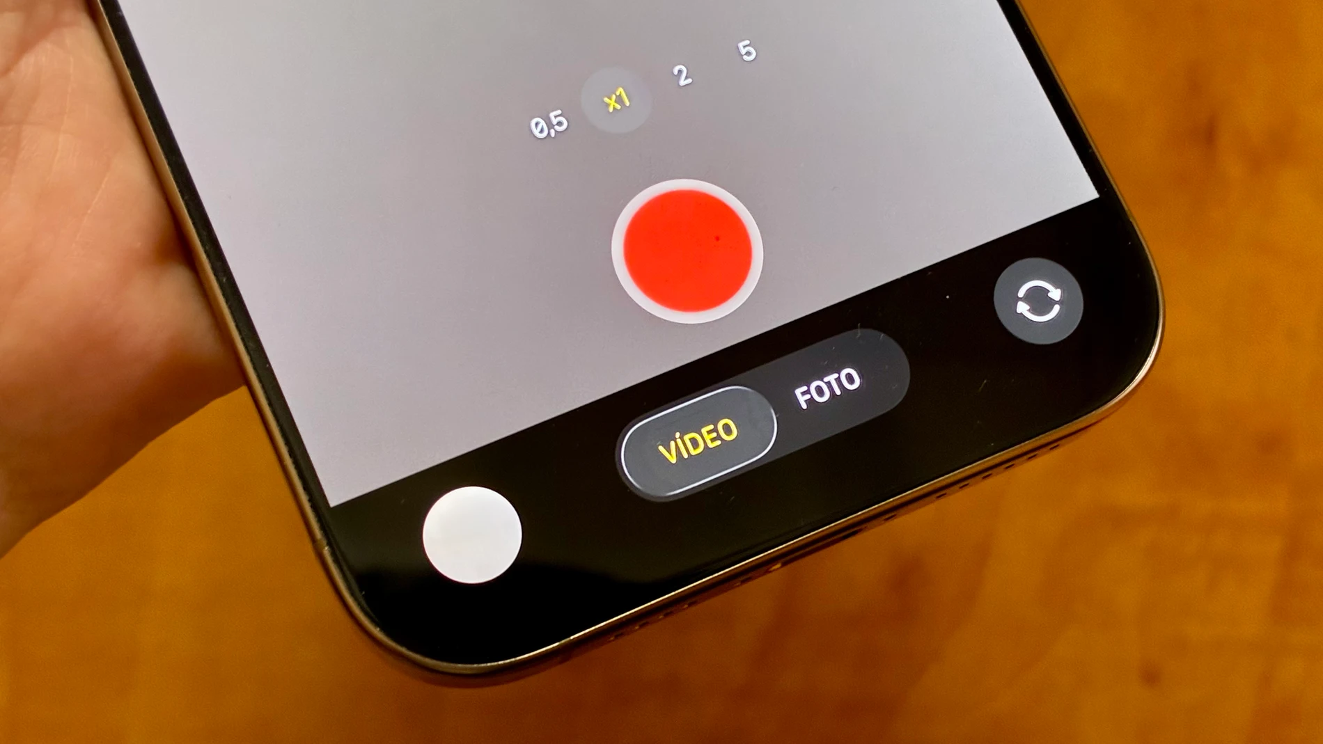 Interfaz de la app Cámara en iOS 26