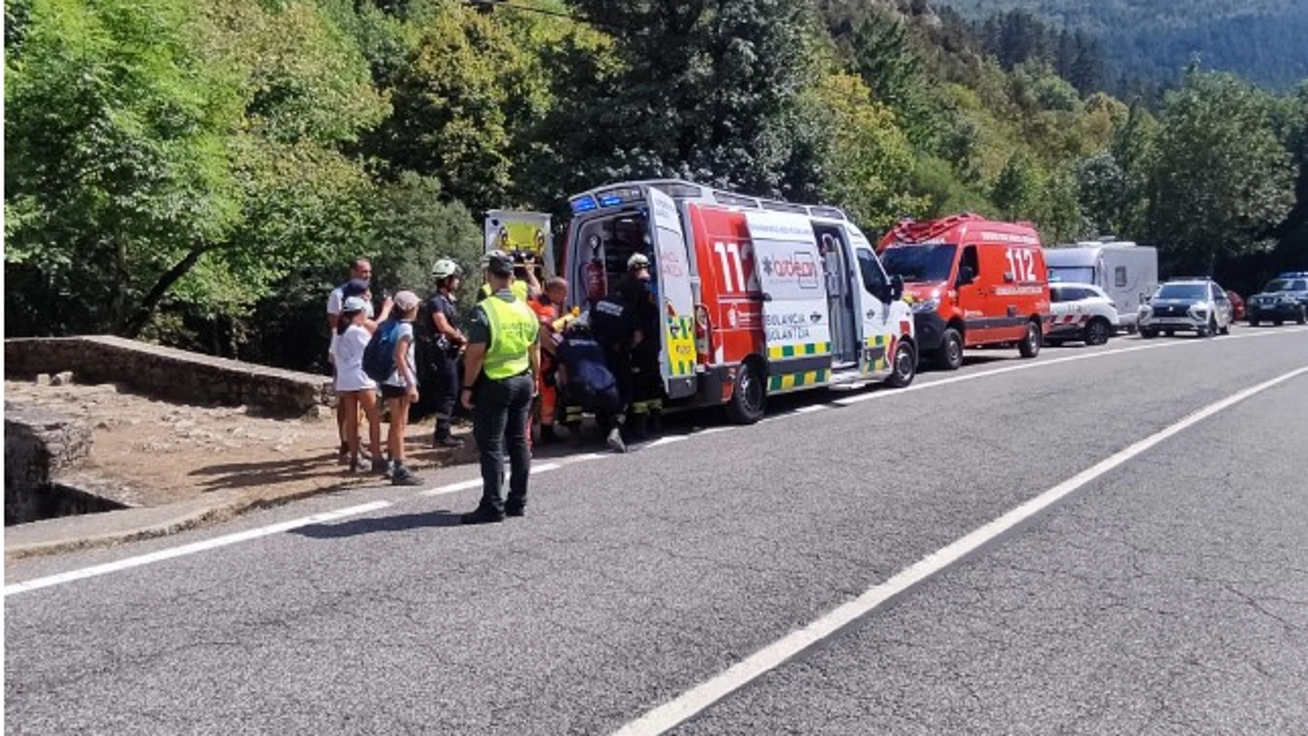 Dispositivo desplegado en el lugar del accidente