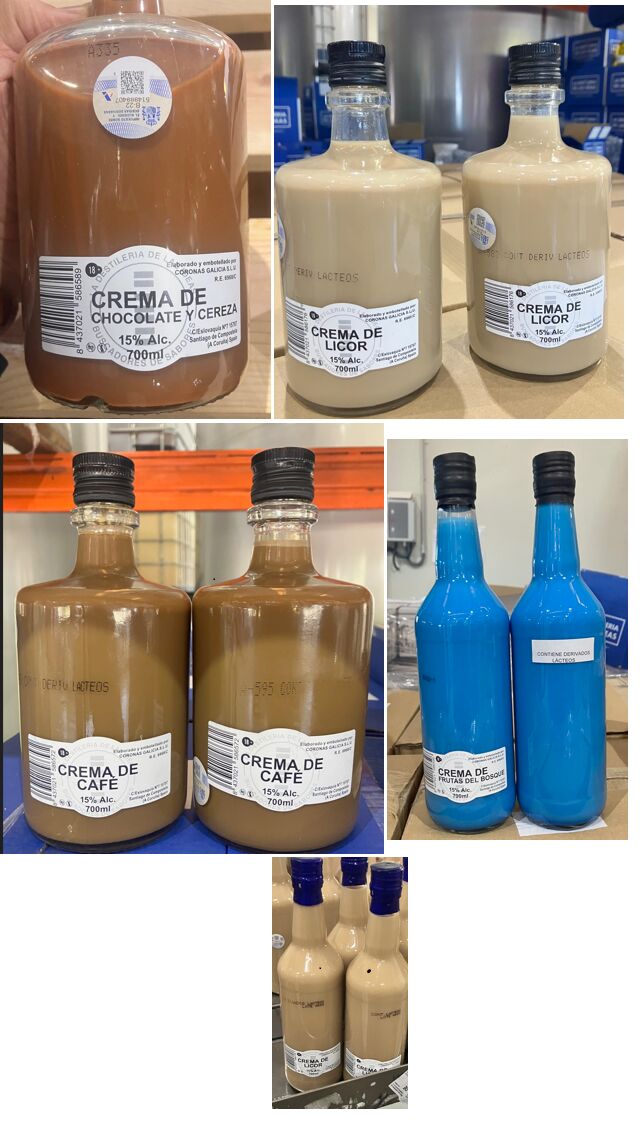 Licores incluidos en la alerta