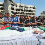 Funeral por periodistas asesinados en Gaza