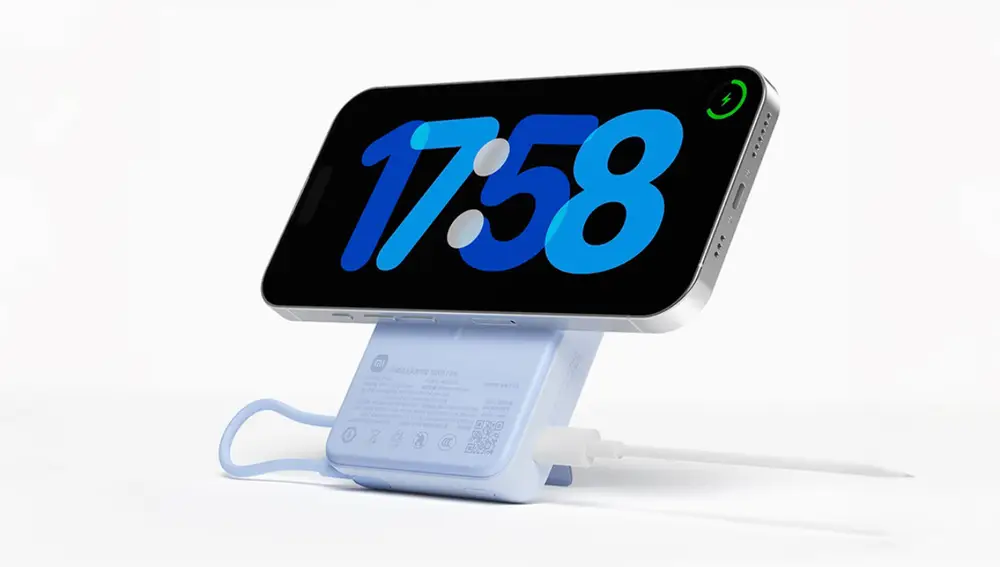 La nueva Xiaomi Magnetic Power Bank Stand 10000mAh también sirve como un práctico soporte para el móvil