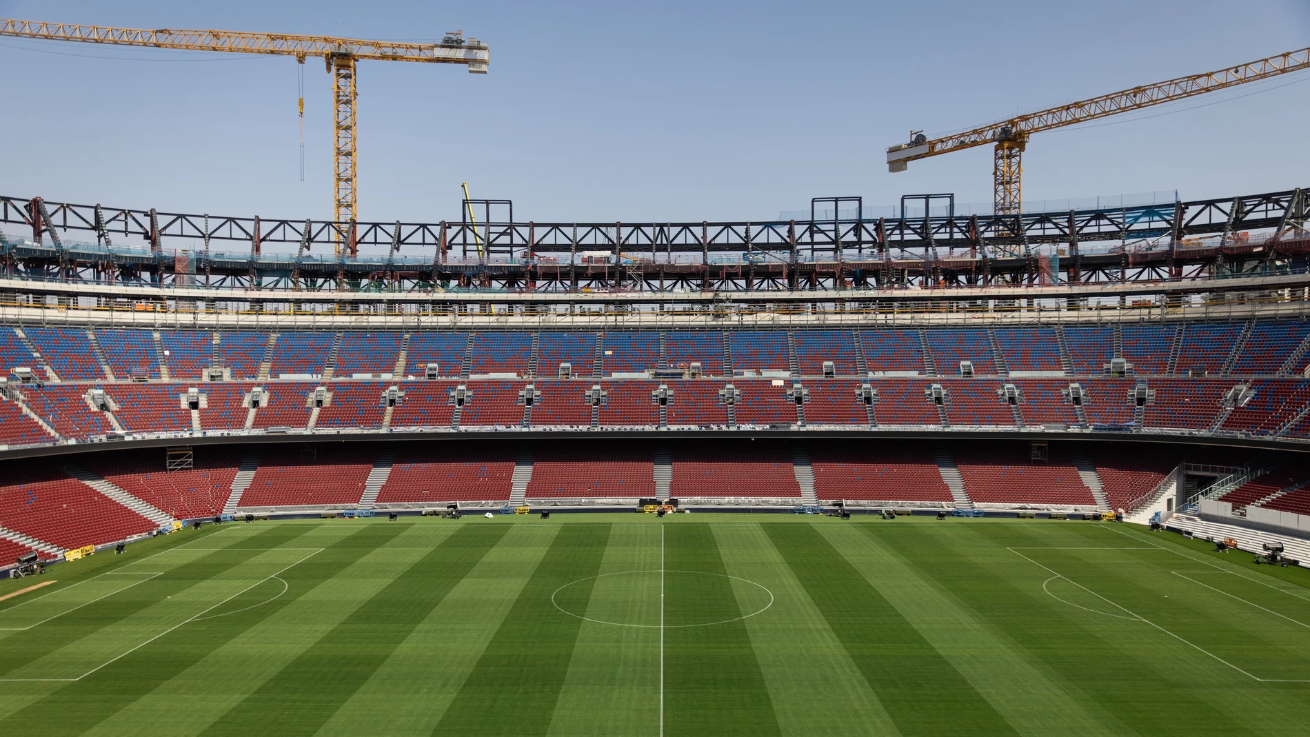 Estado de las obras en el Spotify Camp Nou a 13 de agosto de 2025 REMITIDA / HANDOUT por JUDIT CARITEL/FCB Fotografía remitida a medios de comunicación exclusivamente para ilustrar la noticia a la que hace referencia la imagen, y citando la procedencia de la imagen en la firma 12/08/2025