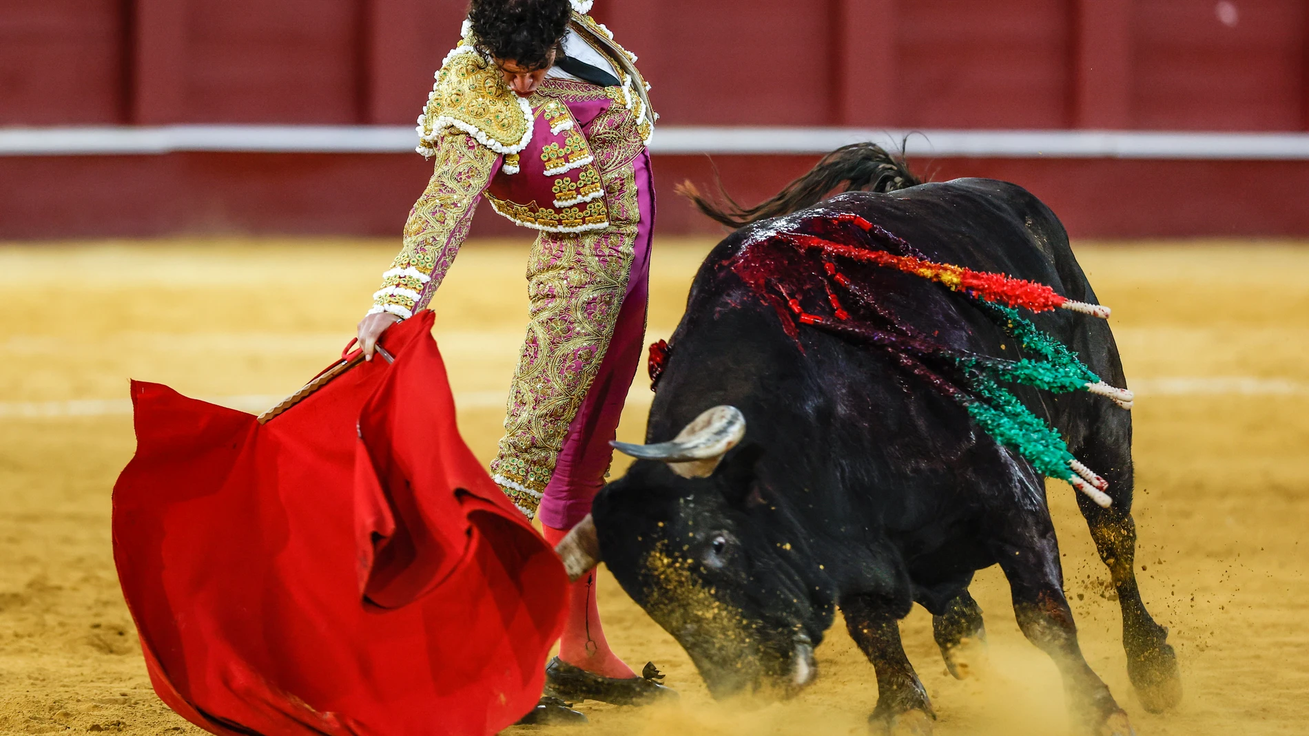 MÁLAGA (ANDALUCÍA), 15/08/2025.- El diestro Víctor Hernández durante el festejo taurino de la Feria de Málaga celebrado hoy viernes en la plaza de toros de la Malagueta. EFE/ Jorge Zapata