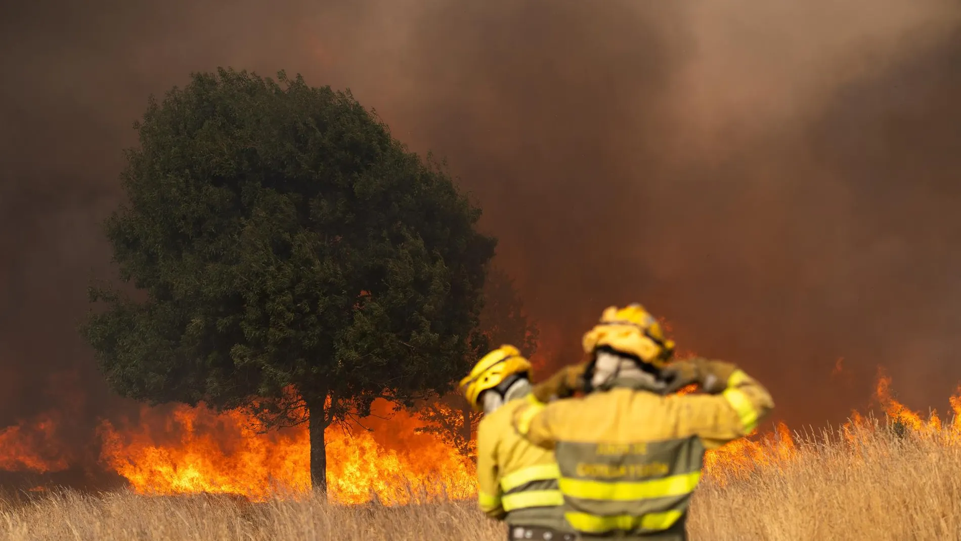 Sucesos.- Situación "extrema" en CyL con 25 incendios activos, once en gravedad 2 y seis en 1