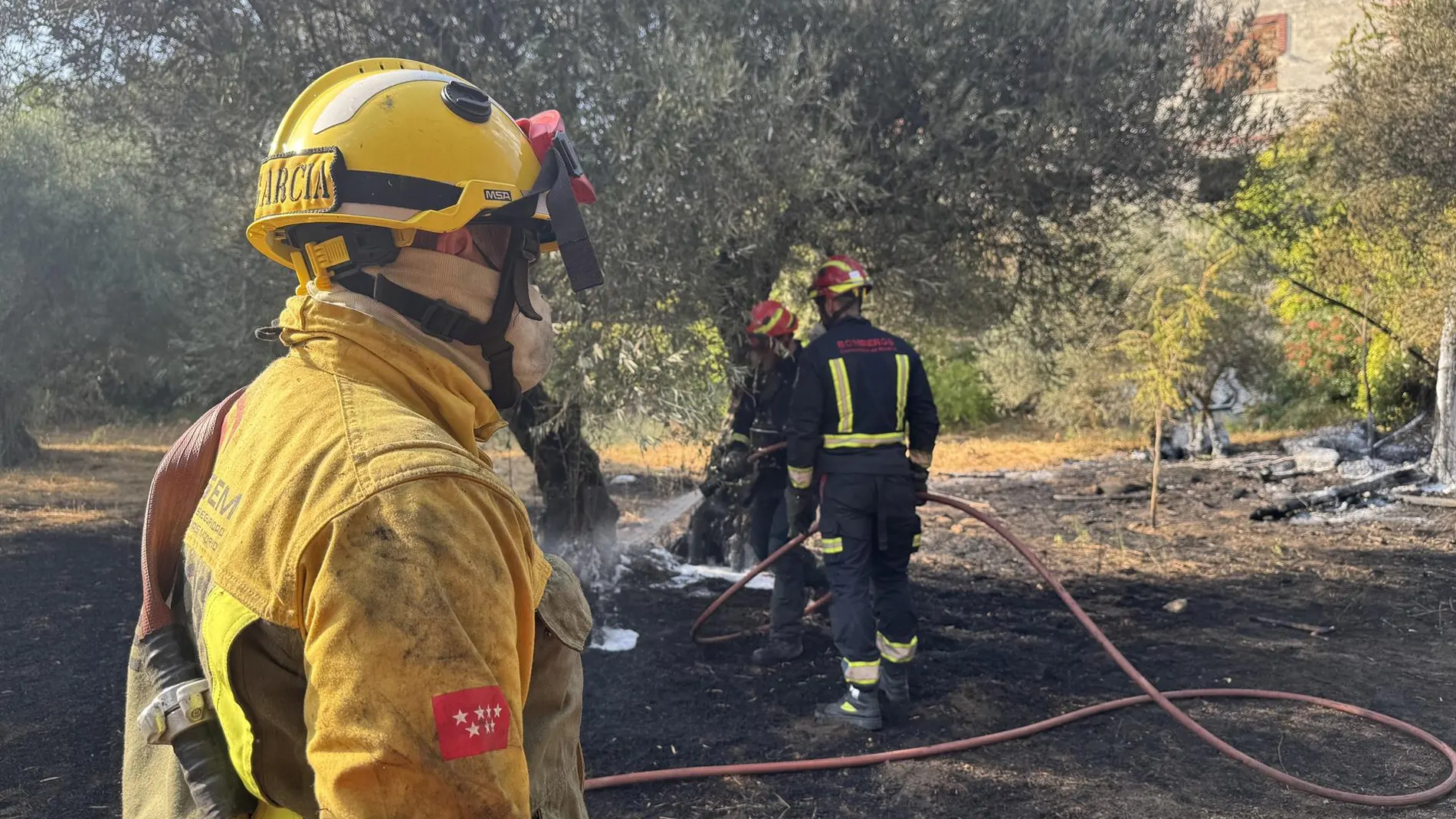Sucesos.- Controlado un incendio en San Martín de Valdeiglesias (Madrid) frenando su propagación a una zona industrial