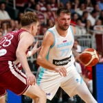 Luka Doncic, en el amistoso ante Letonia