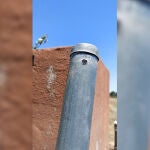 Cámara instalada en una tubería para vigilar la llegada de las fuerzas de seguridad
