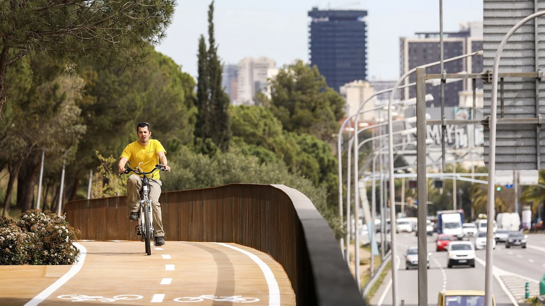Carril bici en Barcelona