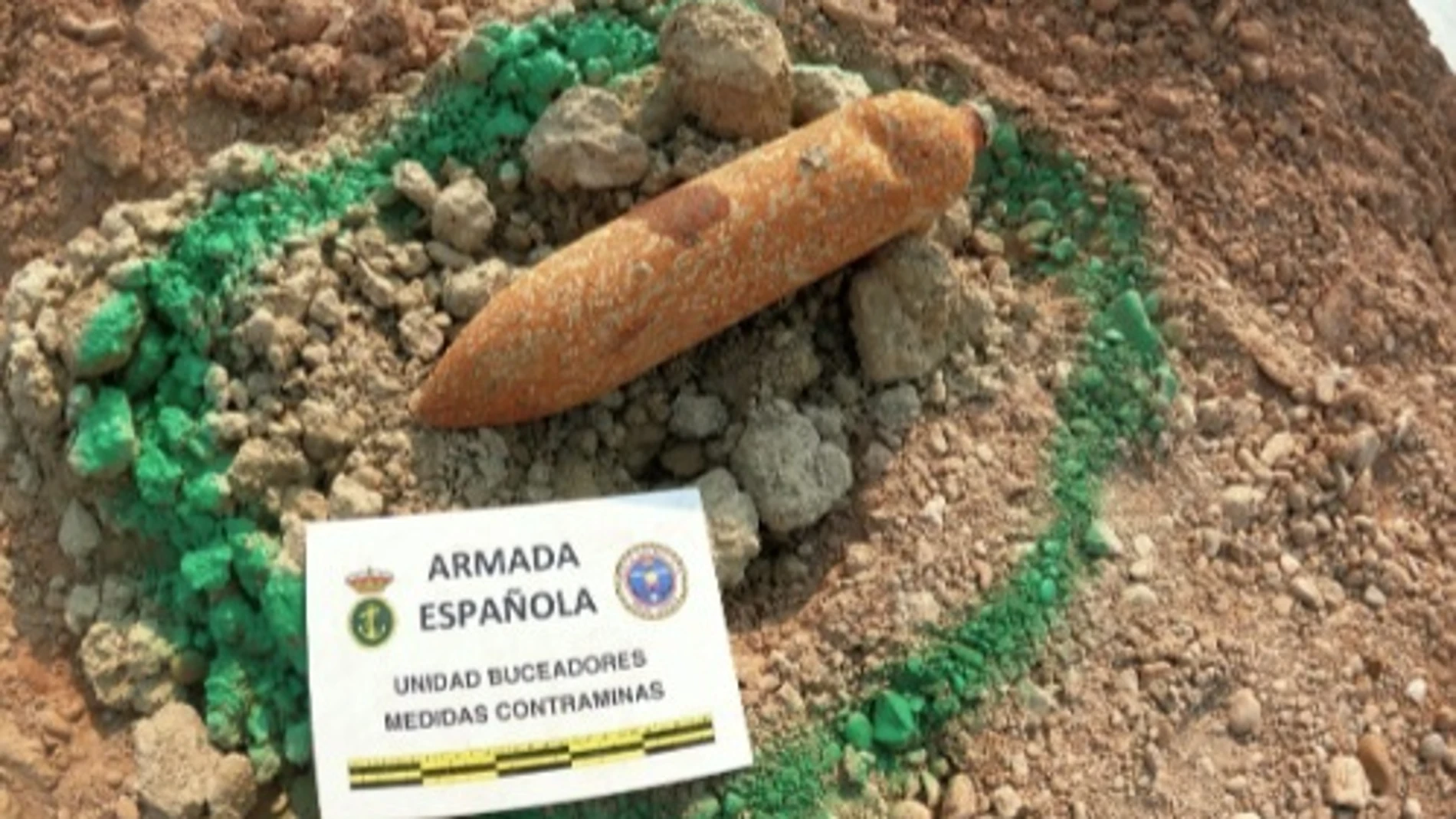 Imagen de la bomba de aviación encontrada durante los trabajos de ampliación del Puerto de València REMITIDA / HANDOUT por ARMADA Fotografía remitida a medios de comunicación exclusivamente para ilustrar la noticia a la que hace referencia la imagen, y citando la procedencia de la imagen en la firma 18/08/2025