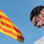 Jordi Wild junto a la bandera de Cataluña