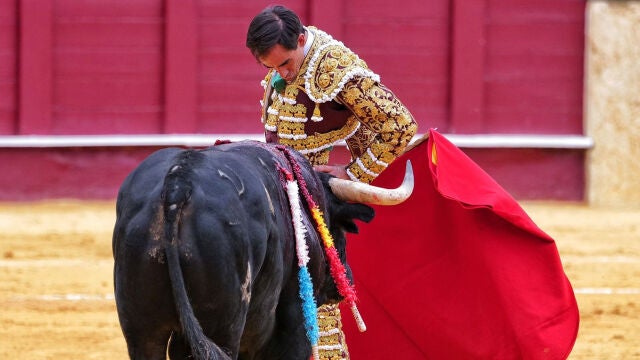 El diestro Saúl Jiménez Fortes en el festejo de la Feria de Málaga celebrado este lunes en la plaza de La Malagueta