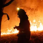 Lucha contra el fuego en Oimbra (Ourense)